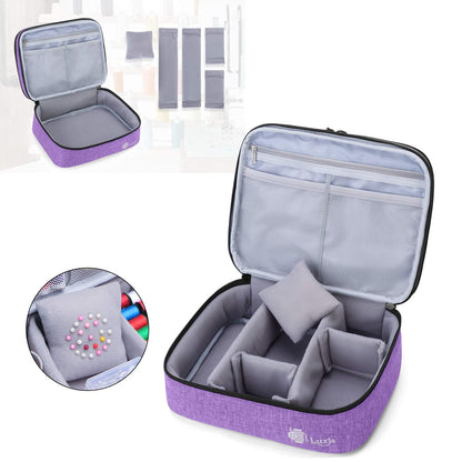 Luxja Double-Layer Sewing Supplies Organiser, Sewing Accessories Organiser for Needles, Thread, Scissors, Measuring Tape and Other Sewing Tools (Bag Only), Purple