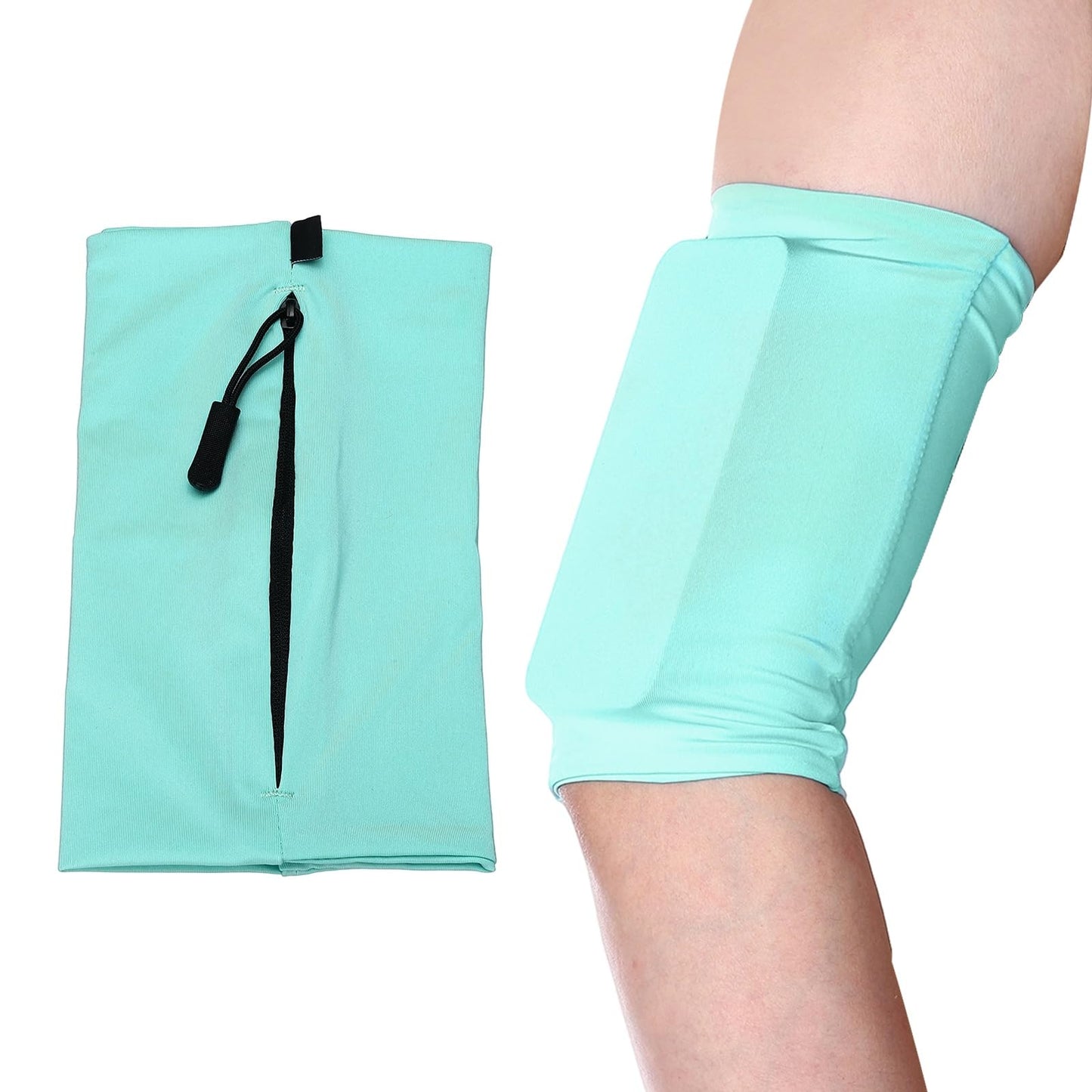 YELARXI Running Armband Sleeve, Running Armband Phone Holder Elastic Universal Lightweight Cell Phone Arm Band with Zipper XL & Light Blue - Fit for (Hiking/Cycling/Exercise Workout)
