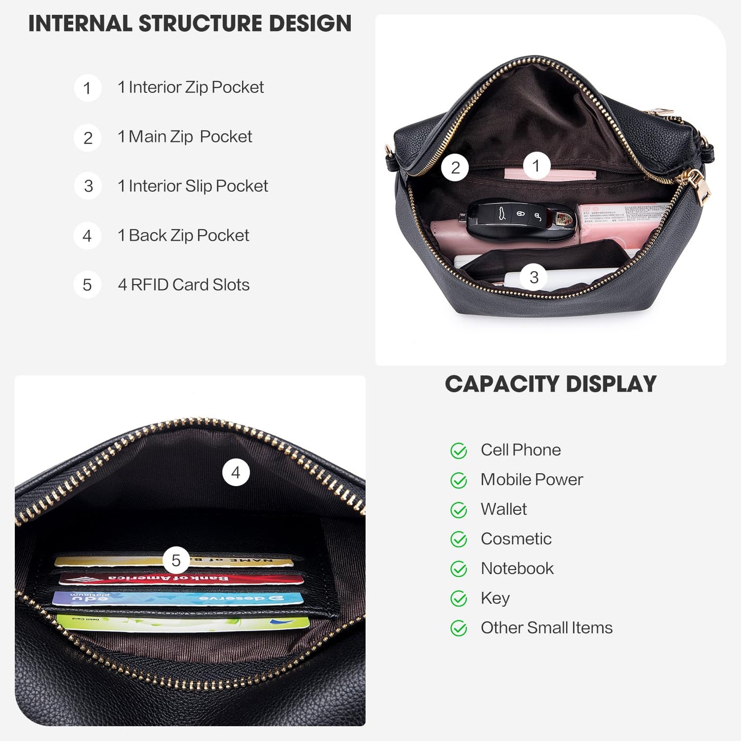 Roulens Crossbody Bag for Women Fashion Waist Packs Soft Vegan PU Leather Belt Bag Large Capacity Shoulder Bag with Adjustable and Removable Wide Strap
