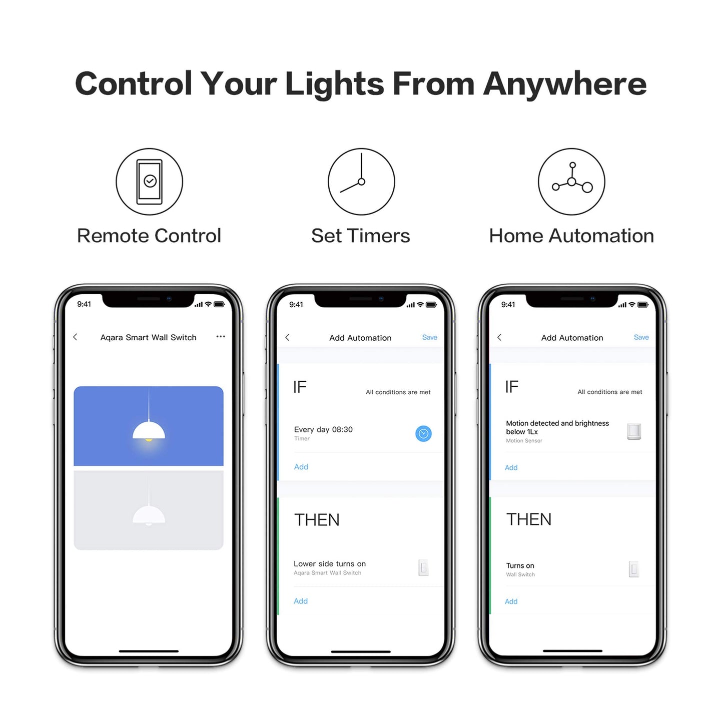 Aqara Smart Light Switch (No Neutral, Double Rocker), Requires AQARA HUB, Zigbee Light Switch, Remote Control and Smart Home Automation, Compatible with HomeKit, Google, Works with Alexa, SmartThings