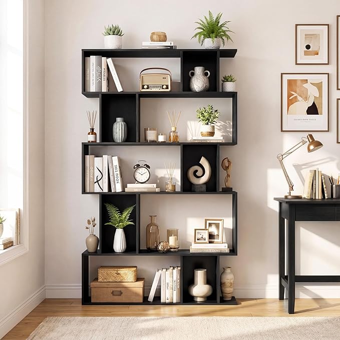 Giantex 5-Tier Bookshelf, 10-Cube Geometric Book Case