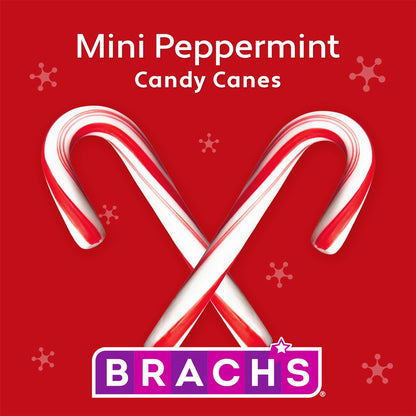 Brach's Mini Peppermint Candy Canes, Christmas Candy, Stocking Stuffers, Holiday Classic, 260ct, 40 oz Tub