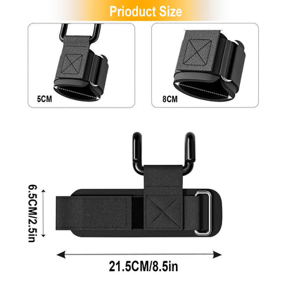 Lifting Hooks for Weight Lifting, 1 Pair 330 LB Weight Lifting Wrist Wraps Heavy Duty Gym Lifting Straps Hook for Barbell, Deadlifts, Pull-Ups, Strength Training, Wrist Protection, for Men & Women