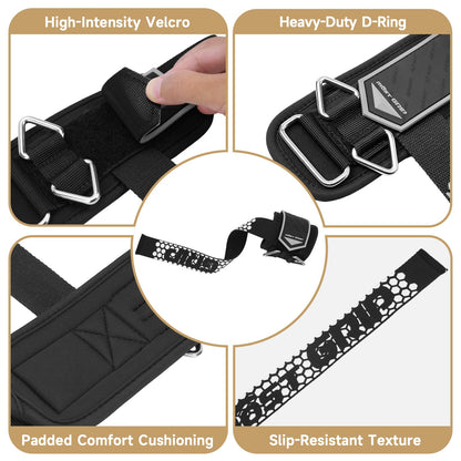 MOST GRIP Drip Glue Non-Slip Wrist Straps for Weightlifting, 2-in-1 Lifting Straps with D Rings for Cable Machine Workout, 10mm Neoprene Padded Wrist Wraps for Weight Lifting Deadlift (Black-White, M (6.3-8.3Inch))