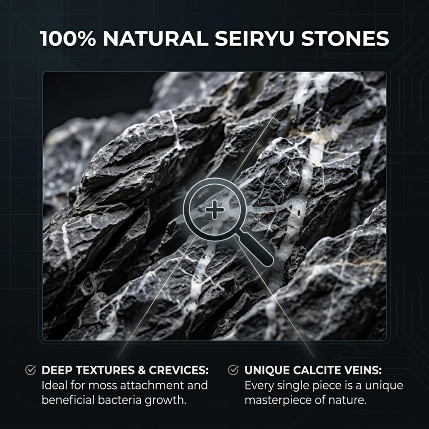 HAELFMRI Seiryu Rocks 11lb Dragon Stone for Aquarium, Natural Rocks for Fish Tank Landscaping, Decorative Hardscape Stones for Freshwater Prawn, Reptile Terrariums and Amphibian Enclosures (3-7 Inch)