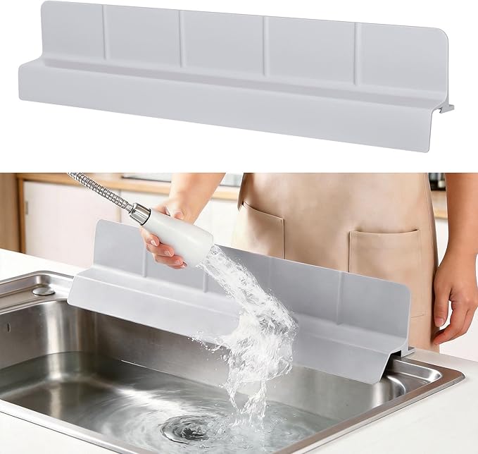 Sink Splash Guard with Suction Cups, Silicone Water Guard
