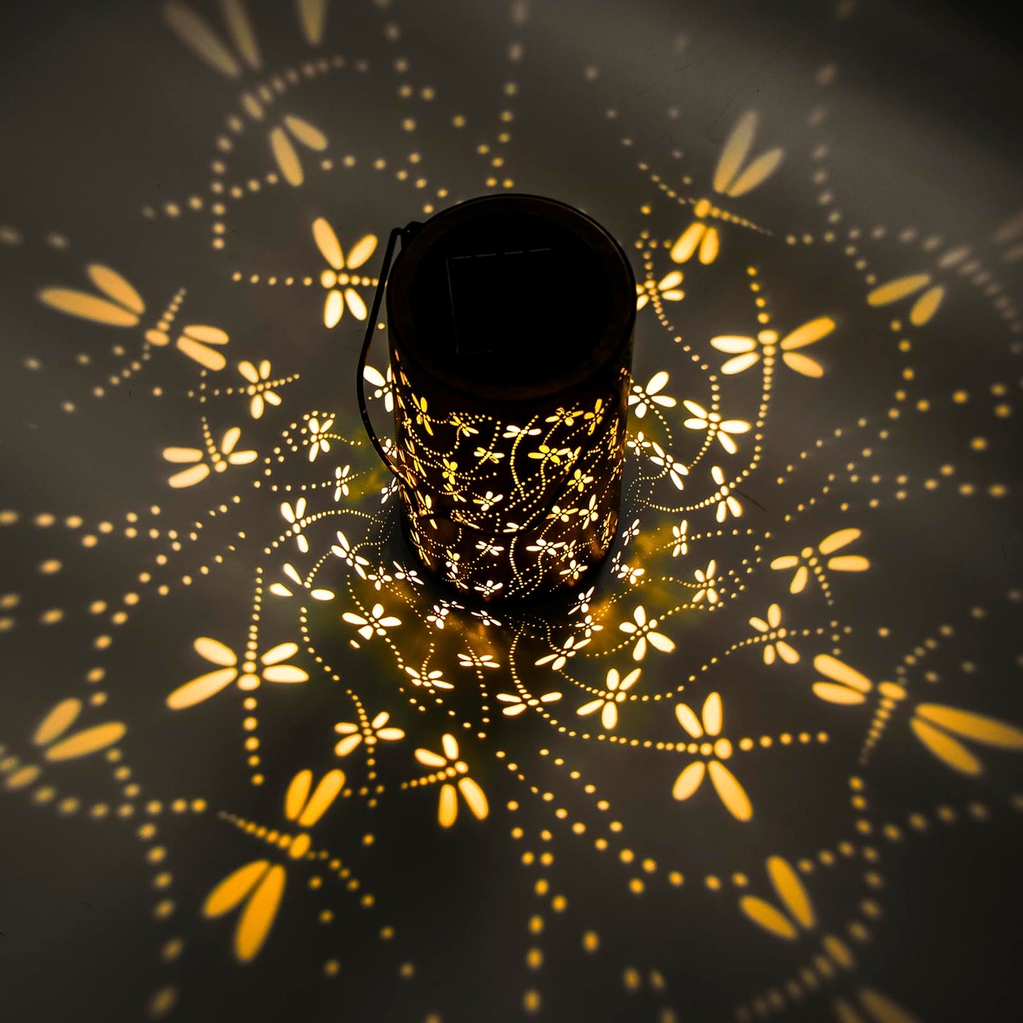 Christmas Gifts For women,Solar Lanterns Outdoor Hanging Lantern Lights, Dragonfly Hollowed-Out Metal Decor Lantern, Waterproof LED Decorative Garden Light - Delicate Garden Decoration for Patio, Yard