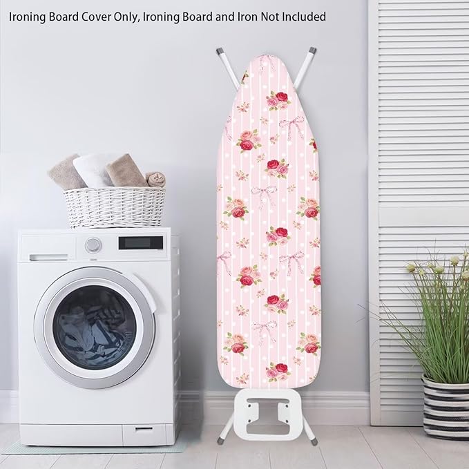 Bowknot Rose Flower Ironing Board Cover Elastic Edge