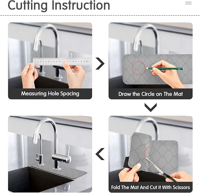 Kitchen Sink Splash Guard 2 PCS 30 Inch Sink Faucet Mat Splash Guard
