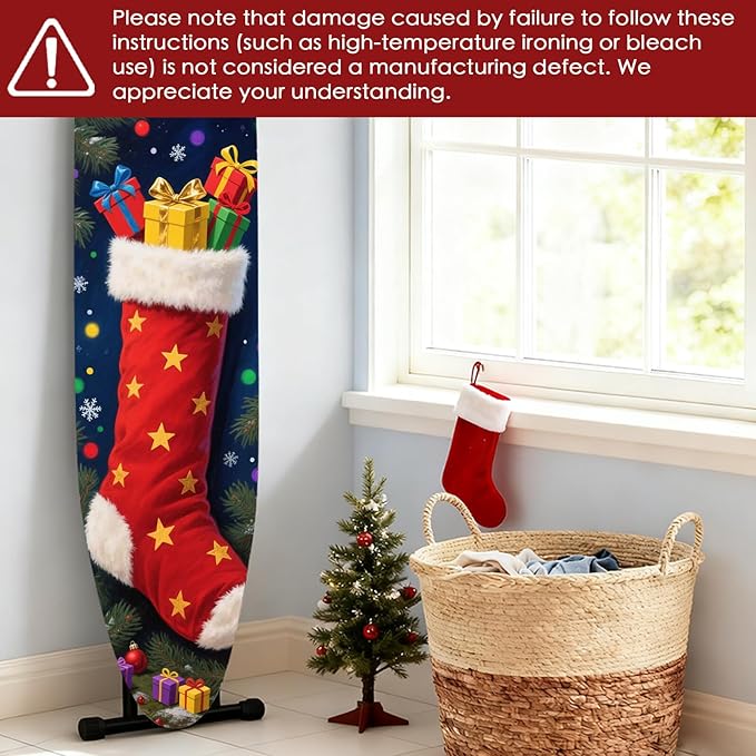 Nuxovilar Ironing Board Covers Winter Stocking Pattern Polyester 15x54 Inches