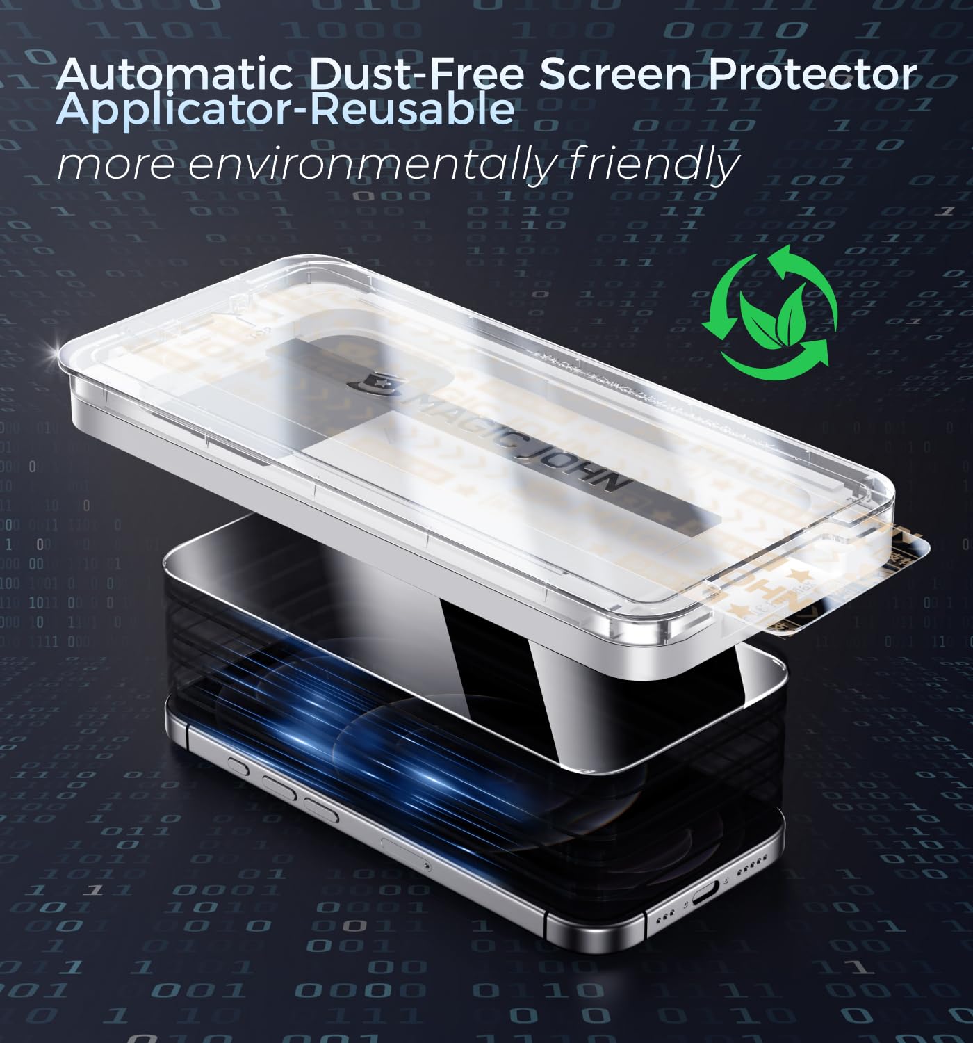 MAGIC JOHN 3rd Gen Upgraded for iPhone 16ProMax Privacy Screen Protector 6.9 Inch,25°Anti-Spy Screen,Shockproof Tempered Glass,Auto Dust-Removal,Bubble Free,Easy Installation,2 Pack