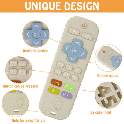 Teething Toys(2 Pack), Tinabless Baby Teether Toy Chew Toy for Babies 3-24 Months TV Remote Control Shape Teething Relief Baby Toys for Infants