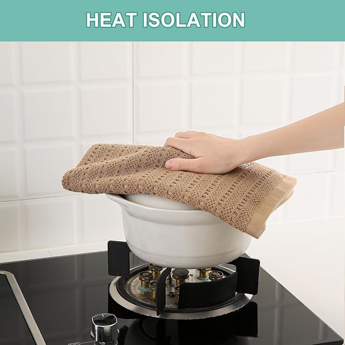 SALAS Kitchen Dish Towels, Bulk Cotton Kitchen Hand Towels, 390 GMS Plaid Dish