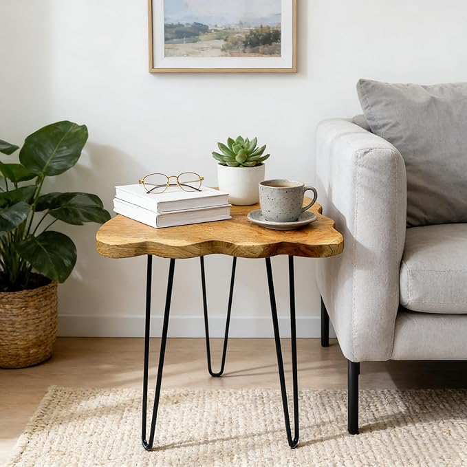 Natural Edge End Table, Live Edge Side Table