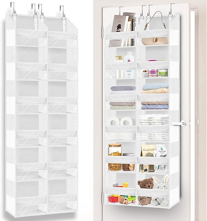 Over The Door Organizer 6 Tiers, Extra Large Behind Door Storage of 12
