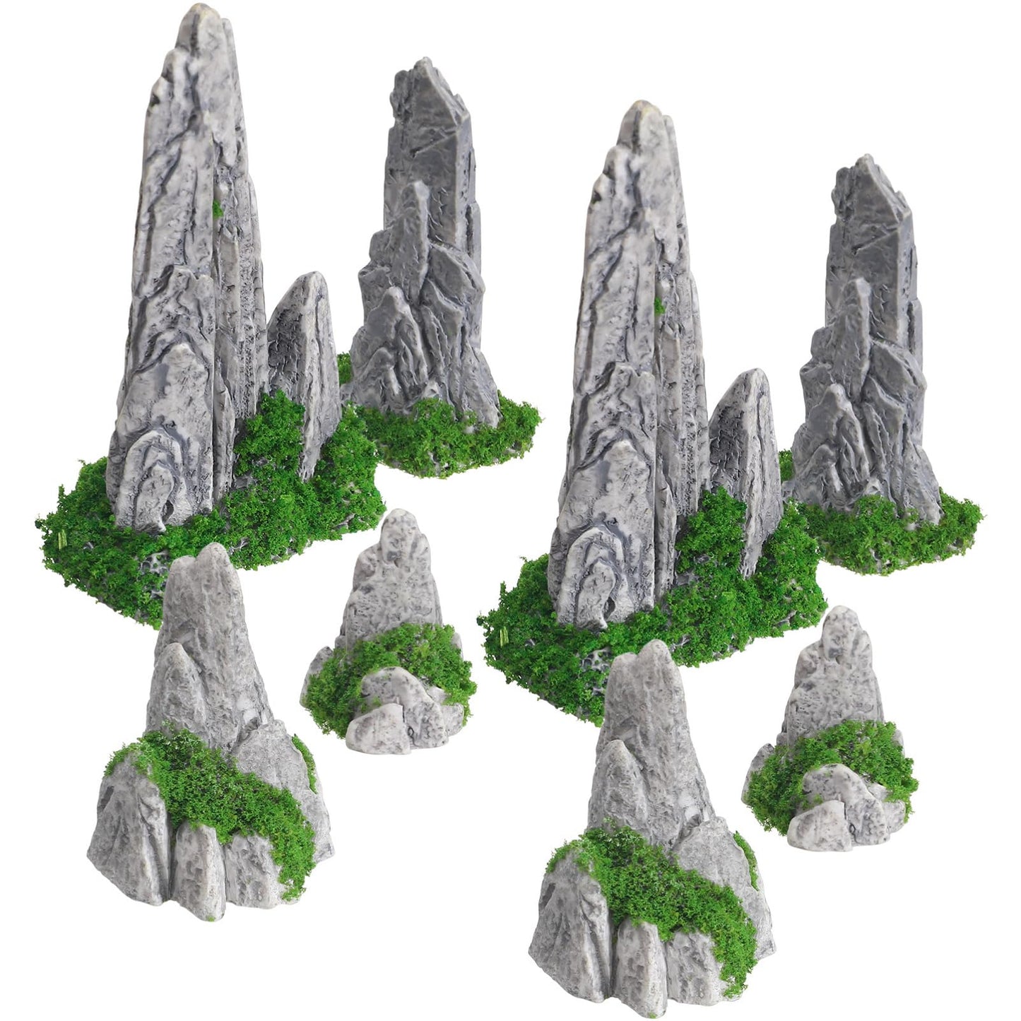 Gatuida 8Pcs Mini Rockery Decor Simulated Rockery Ornaments for Bonsai Micro Landscape Terrarium Decorations Zen Garden Accessories Pot Plant and Moss Display 3.03 X 1.77 X 1.18 in