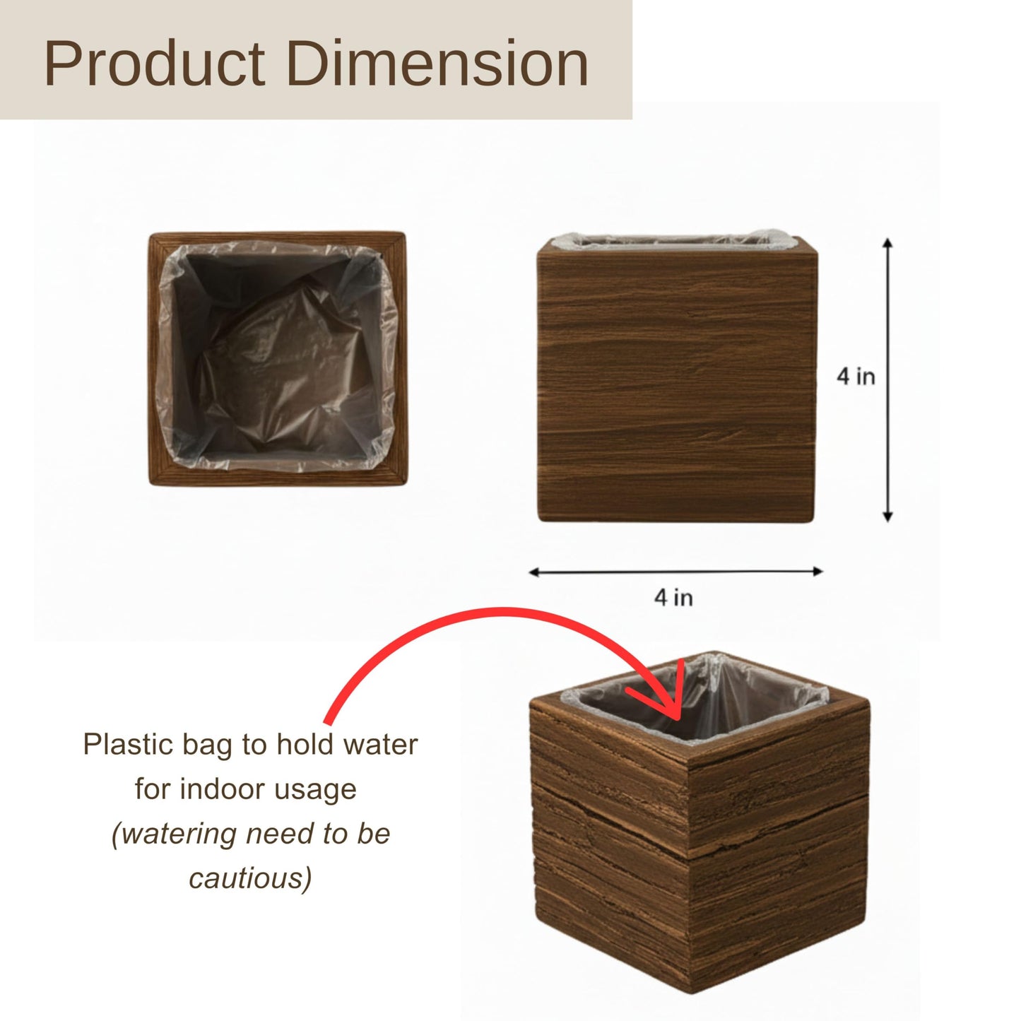LaLaGreen Wood Planter Box for Indoor Plants (6 Pack) Wooden Wall Hanging Planters for Dried Flowers, Modern Farmhouse Wall Mount Greenery Decor Living Room, Bedroom, Kitchen, Office Home Garden