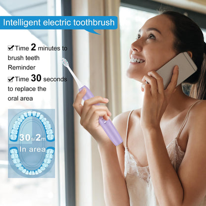 Electric Toothbrush Set, Comes with 8 Brush Heads & Travel Case,4 Modes with 2 Minutes Built in Smart Timer, One Charge for 60 Days, 42000 VPM Motor (Black)