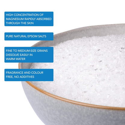 Pure Epsom Salts 10kg, Total Body Therapy, 100% Pure Premium Quality Magnesium Sulphate Traditional Bath Soak, Fine 1.4mm Easily Dissolvable Grain Size, Vegan Friendly by The Intelligent Health