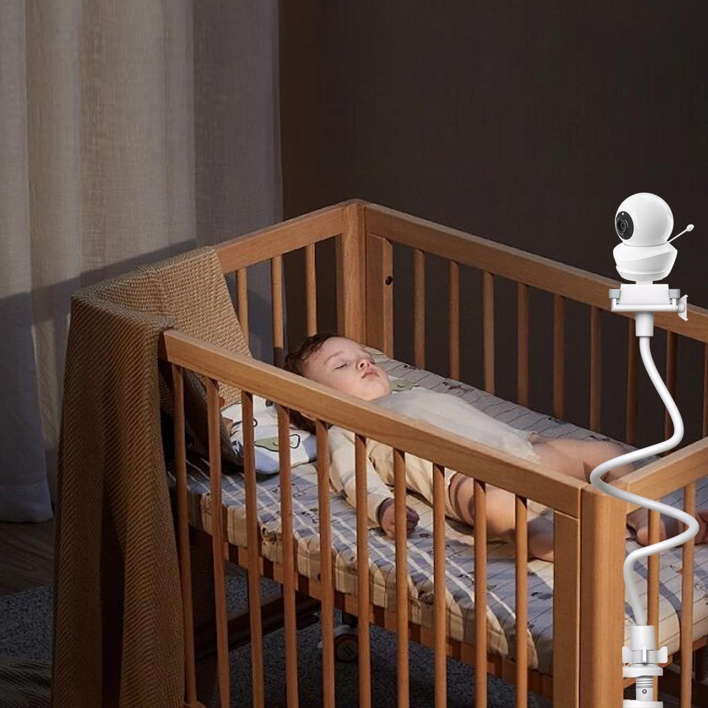 Derebir Baby Camera Monitor Mount Holder Compatible with Babysense ‎V43_2CAM and MaxView 2CAM Camera Baby Flexible Baby Monitor Mount Stand (33.7 inch)