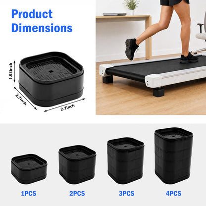OPSJRNDUSK 4PCS Treadmill Incline Riser Blocks, Stackable Walking Pad Incline Blocks for Leveling & Uphill Training, Textured Support Pads for Home Gym Treadmill Accessories