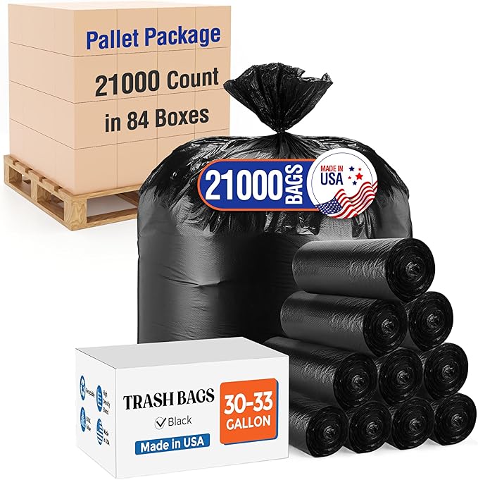 Delxo 30-33 Gallon Trash Bags, Durable Plastic Bolsas para basura, Perforated