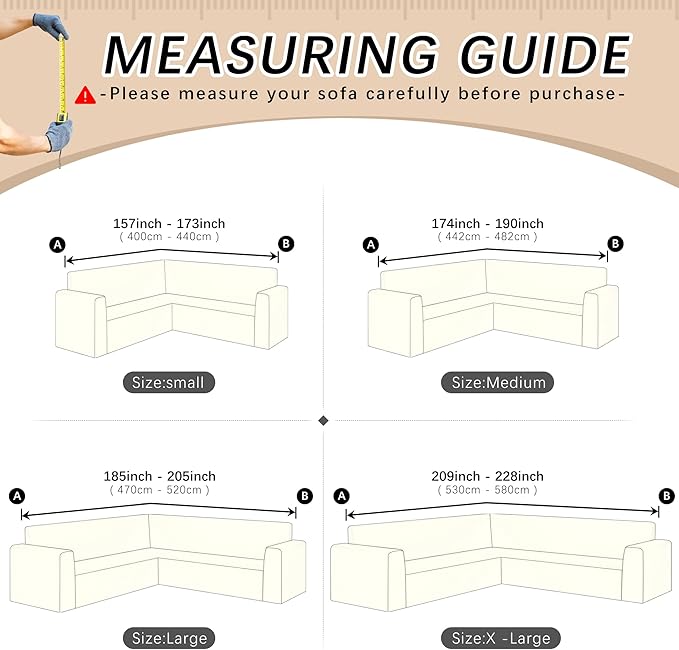 Arfntevss Stretch Sectional Couch Covers L Shaped Corner Sectional Sofa Cover