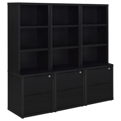 Coaster Home Furnishings Westpark 3-Piece Wall Unit Bookcase Set with USB Black 802703-S3