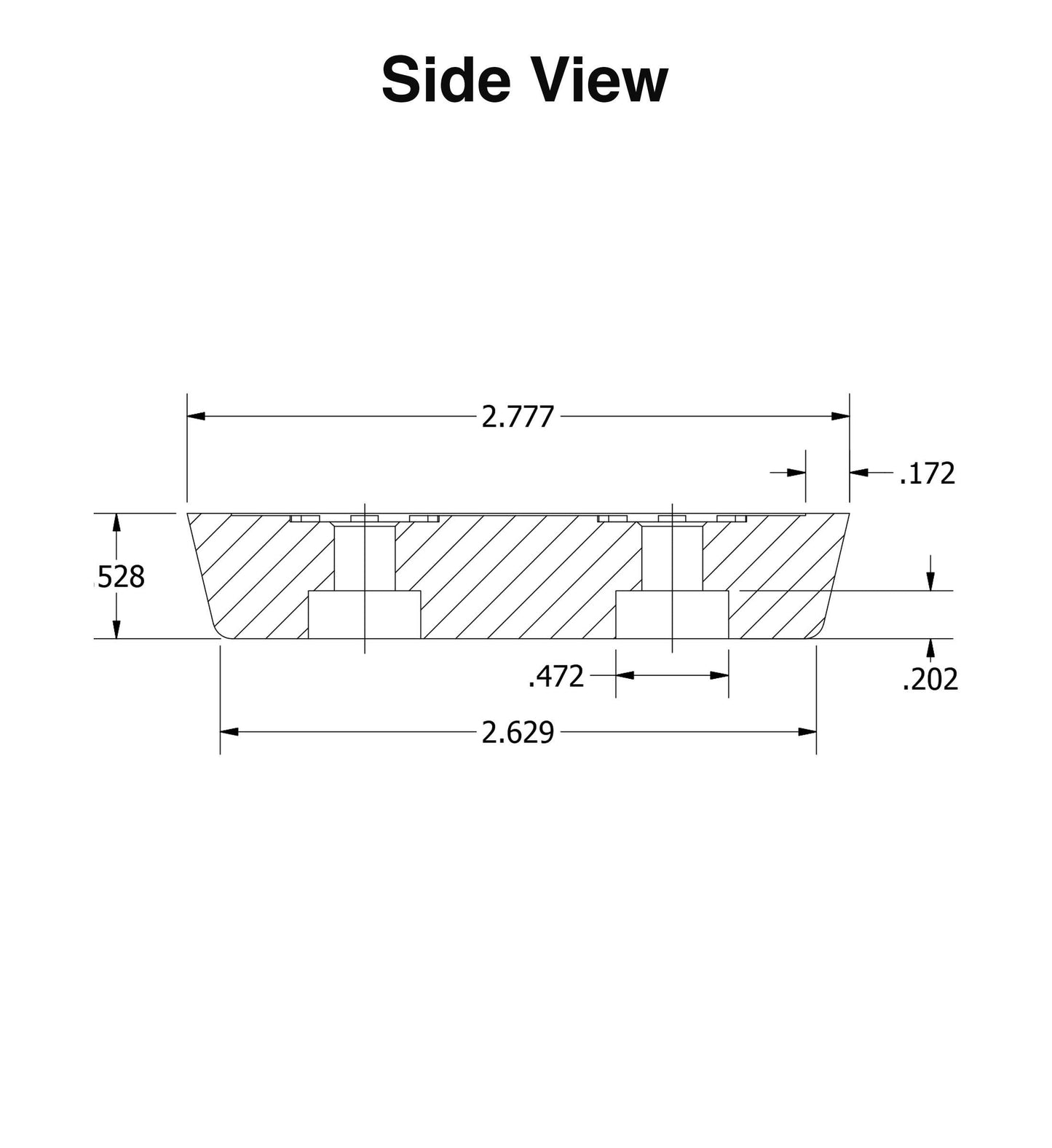 4 Large Rectangular Rubber Feet Bumpers - .528 H X 2.777 L X 1.375 W - Made in USA - Heavy Duty - Non Marking for Furniture, Tables, Chairs, Desks, Benches, Sofas, Chests, Other Large Items.