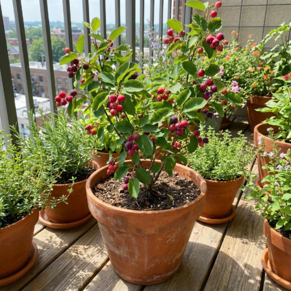 Serviceberry Tree Live Plant, Edible Serviceberry Plant, 5-9 Inc Tall, Sweet Berry Shrub for Outdoor Garden
