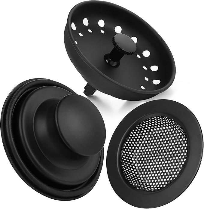 Kitchen Sink Drain Strainer 3 Pack Stainless Steel Sink Stopper, Anti-Clogging