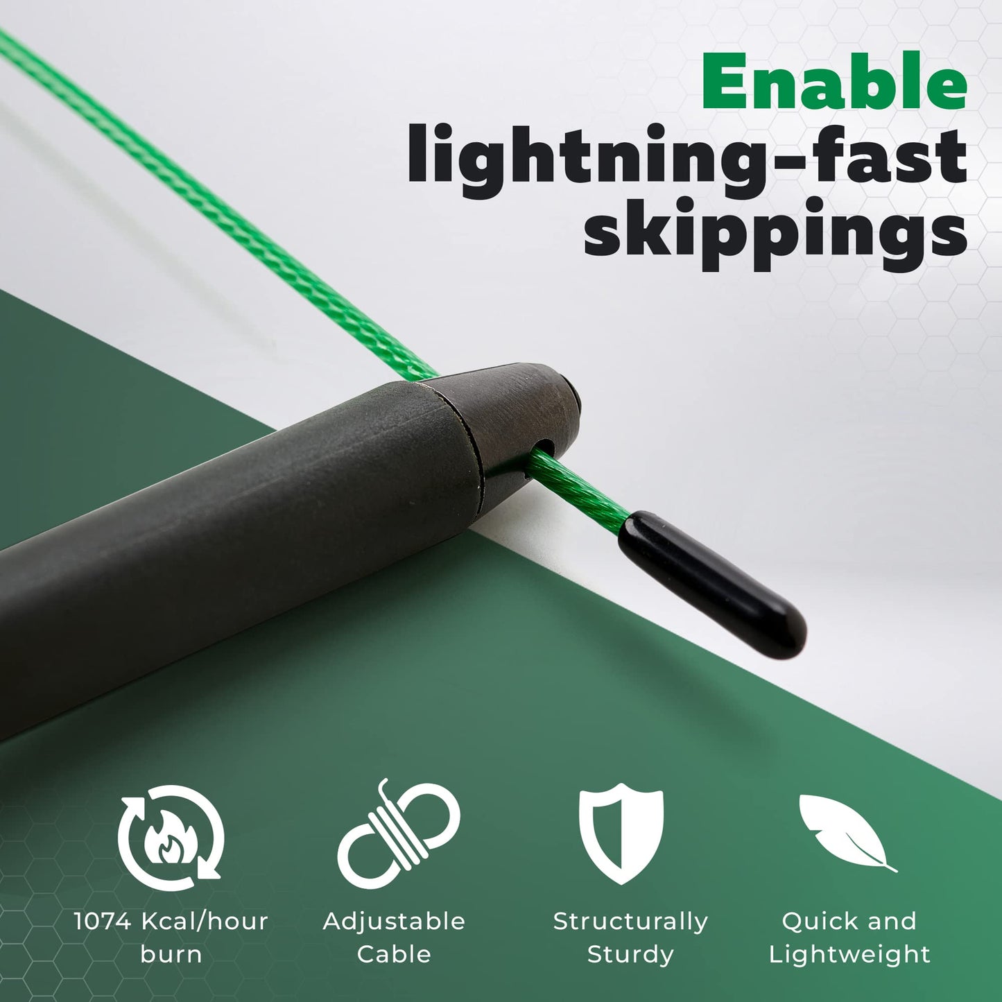 PICSIL Sphinx Rope, 360° Speed Jump Rope with Dual Bearing System, Fast, Lightweight Skipping Rope Made from ABS Plastic, Jump Ropes for Fitness, Boxing, and Conditioning, For All Ages, Black