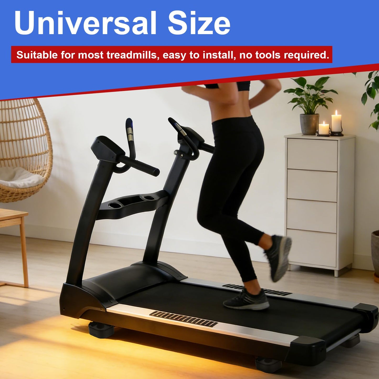 Penitue 8pcs Treadmill Incline Riser Blocks, Walking Stackable Height Adjustable Incline Blocks Pad Attachment Non-Slip Upgrade Ramp for Home Gym Leveling & Uphill Workout Treadmill Accessories