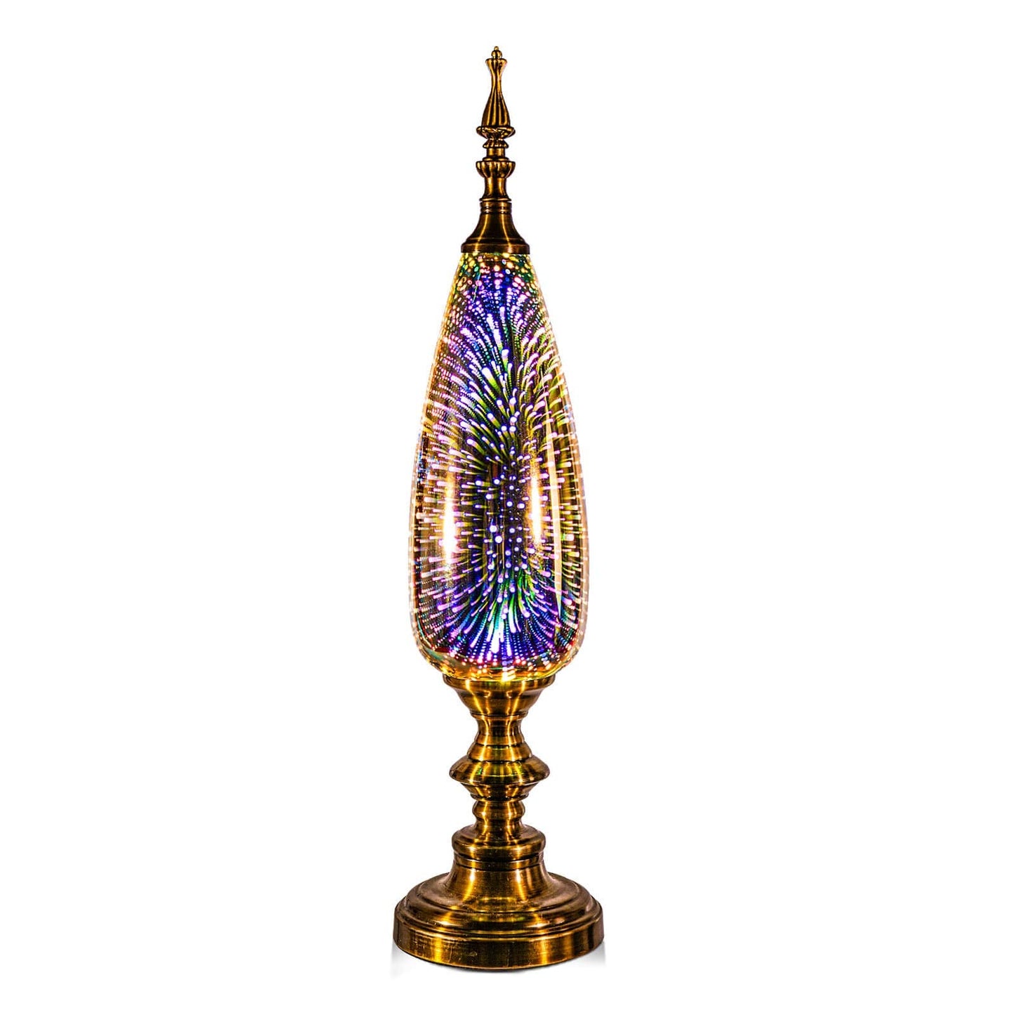 Porseme Table Lamp Decorative Turkish Arabian Desk Lamp with Handmade 3D Effect Glass and Bronze Base for Bedroom, Bedside, Living Room, Office