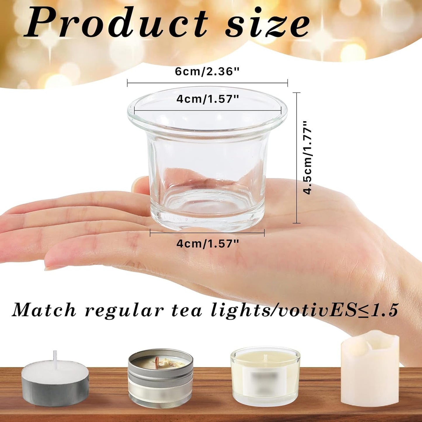 Tealight Candle Holder Set of 12,Glass Votive Candle Holders,Clear Tea Light Holders Bulk for Wedding Holiday Birthday Party Dinner & Home Decor
