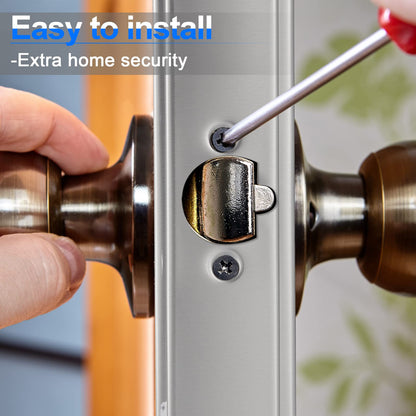 Dunzy 1 Pack 1-3/8 Inch x 9 Inch Door Reinforcement Plate 2-1/8" Thick Stainless Steel Lock and Door Reinforcer Security to Repair Home Wood Metal Knob/Lock/Latch/Deadbolt, Silver