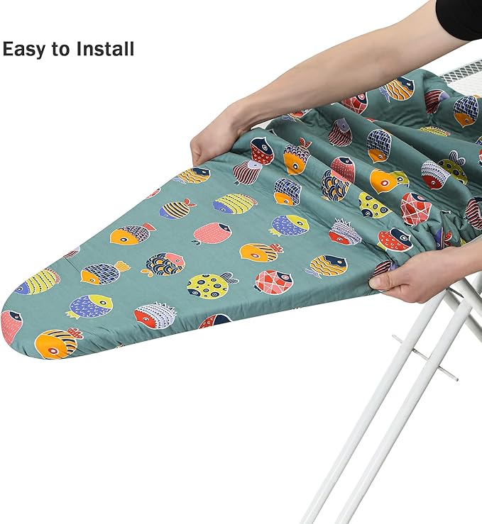 Ironing Board Cover and Pad Standard Size 15" x 54", 3 Pairs of Hook and Loop
