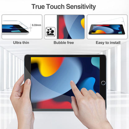 ProCase 2 Pack Screen Protector for iPad 9th 8th 7th Generation 10.2 Inch (2021/2020/2019), Tempered Glass Film for A2602 A2603 A2270 A2197 -Clear