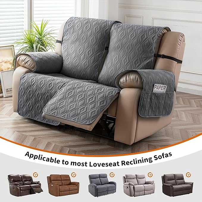 Genina Loveseat Recliner Cover Non-Slip, Sofa Cover
