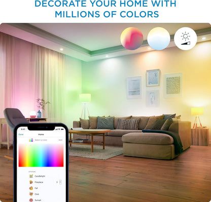 WiZ 60W A19 Tunable White LED Smart Bulb - Pack of 6 - E26- Indoor - Connects to Your Existing Wi-Fi - Control with Voice or App + Activate with Motion - Matter Compatible