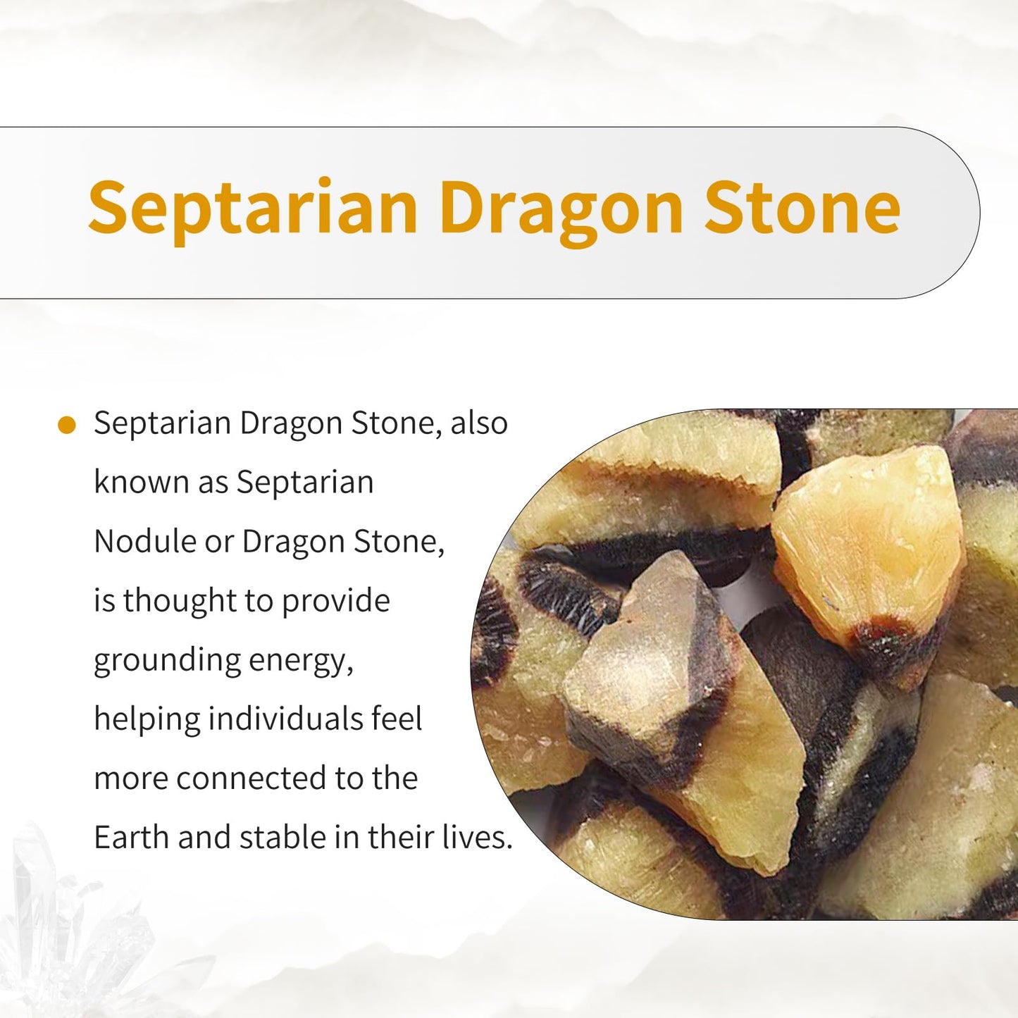 TUMBEELLUWA Natural Septarian Dragon Stone Crystal Geode Cluster, Irregular Mineral Specimen Crystals and Healing Stones for Home Room Decor, 60-100 mm