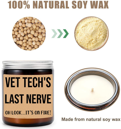 Vet Tech's Last Nerve Candle - Personalized Gift for Vet Tech - Funny Gift for Vet Tech - Vet Tech Gifts - Birthday Gift for Vet Tech
