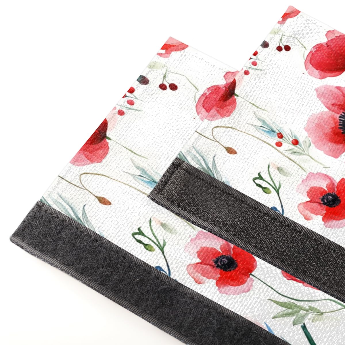 Pardick Refrigerator Door Handle Covers Set of 2, Red Flower Fridge Handle Cover Washable Fridge Dishwasher Oven Door Decor Protector Handle Cover, Keep Your Kitchen Appliance Clean