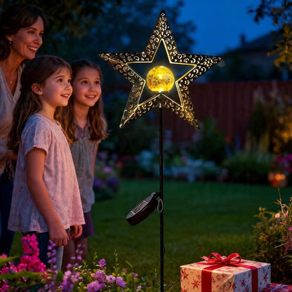 TAKE ME Star Solar Lights Garden Outdoor Decor Waterproof Metal Solar Stakes Lights for Patio Yard Walkway Lawn Patio Mothers Day Garden Gifts Mom Wife Grandma