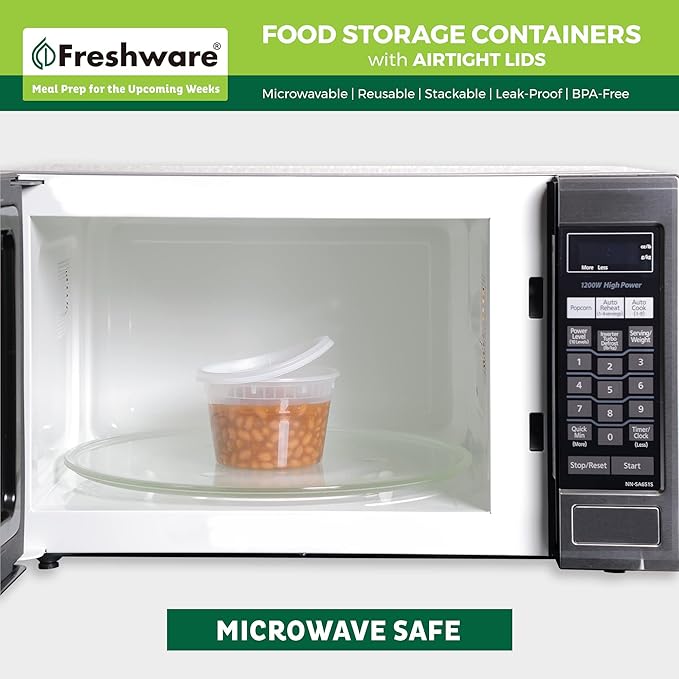 Freshware Food Storage Containers 12 oz Plastic Deli Containers