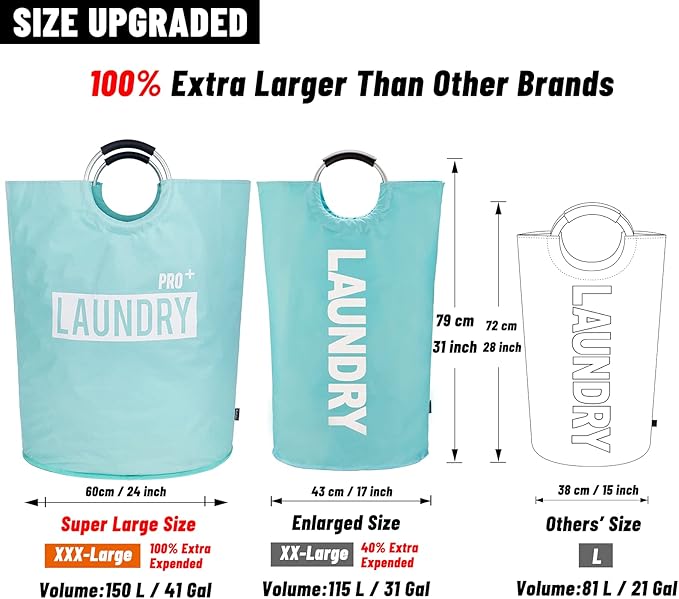 Caroeas Super Large 150L Laundry Hamper Pro, Waterproof Laundry Basket