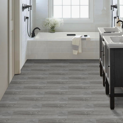 20-Pack 30 Sq.Ft Peel and Stick Floor Tile, Natural Grey Wood Grain Look, Self Adhesive and Waterproof Vinyl Flooring for Transfer Bathroom, Kitchen, Living Room, Bedroom