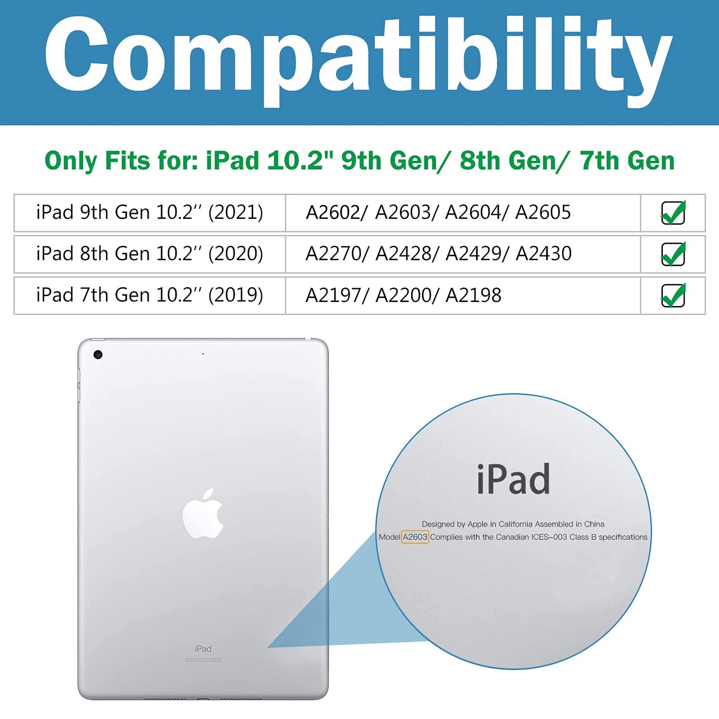 ProCase 2 Pack Screen Protector for iPad 9th 8th 7th Generation 10.2 Inch (2021/2020/2019), Tempered Glass Film for A2602 A2603 A2270 A2197 -Clear