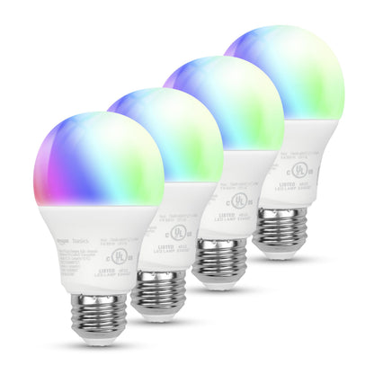 Amazon Basics Smart A19 LED Light Bulb, Color Changing, 9W (60W Equivalent), 800LM, Works with Alexa Only, 2.4 GHz Wi-Fi, No Hub Required, 1 Pack