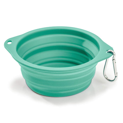 Ruff Products BarkBowl (800ml) - Collapsible Dog Bowl (Tiffany Blue) Premium Quality, Platinum-Cured Food Grade Silicone, No Plastic Rim, Food Safe, Large Travel Bowl